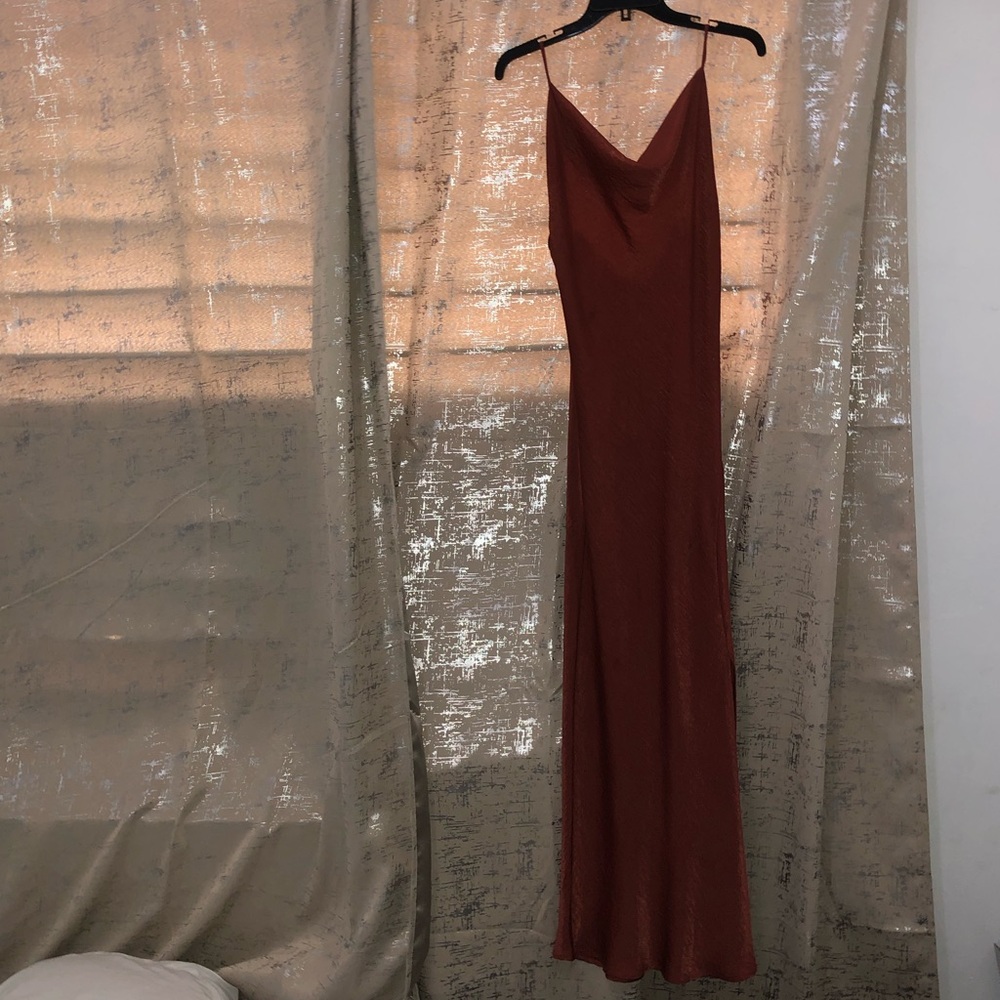 Coper-redish long dress only used once.